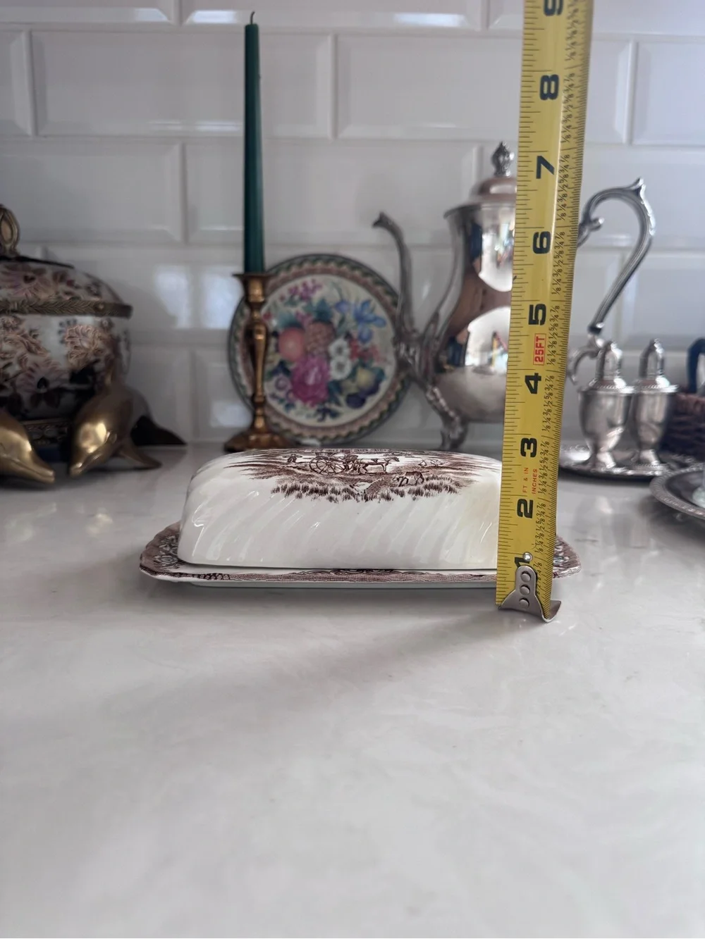 Vintage Johnson Bros Heritage Hall StaffordShire England Butter Dish